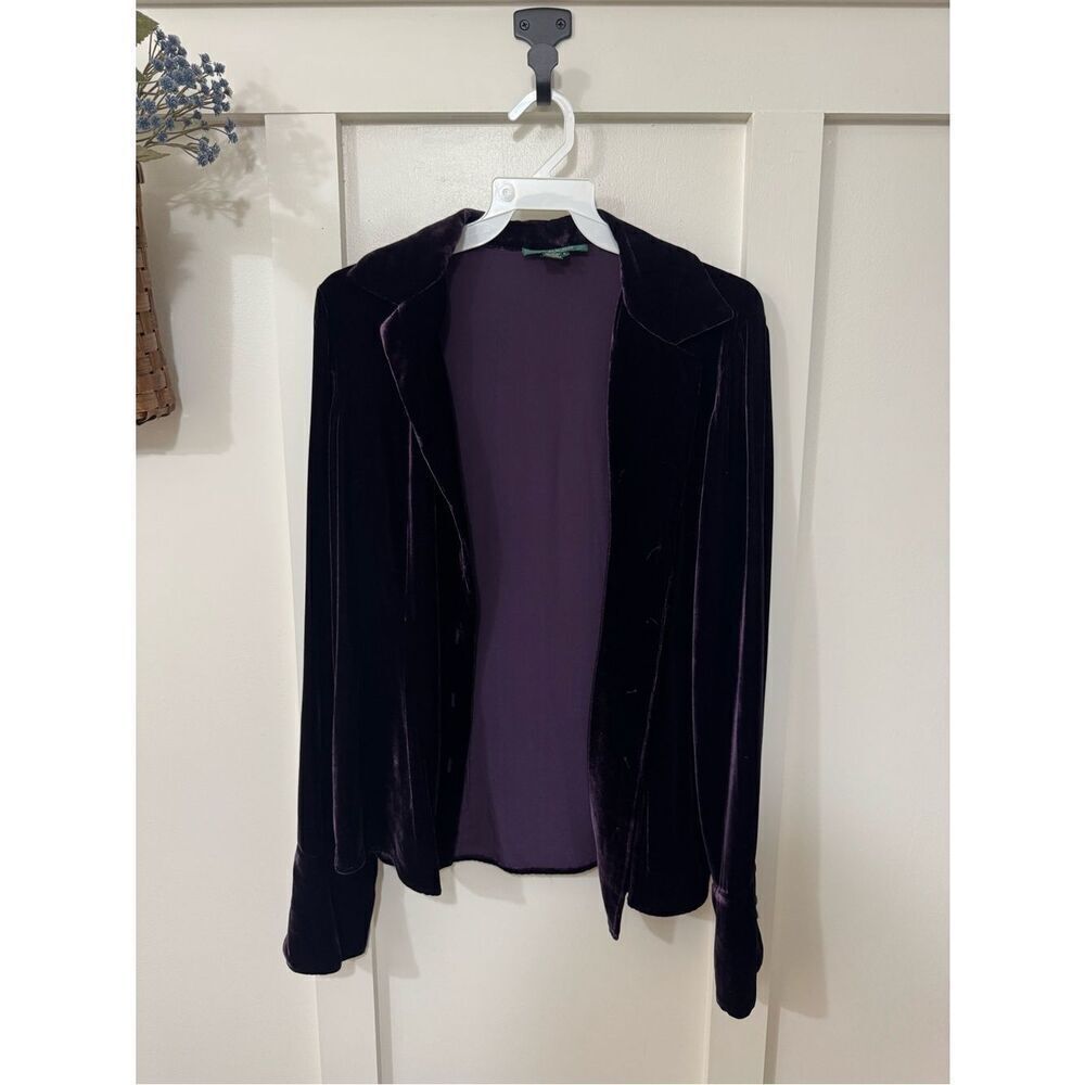 Vintage Ralph Lauren Velvet Button-Down Shirt in Deep Plum